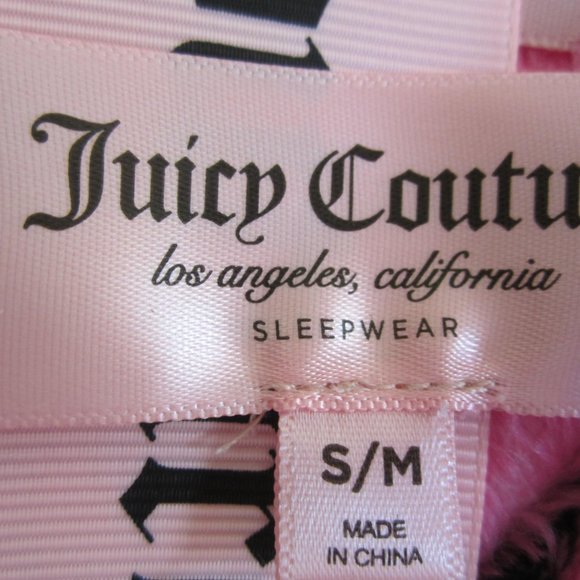 Juicy Couture Bathrobe Robe Sleepwear Hot Pink Crown S/M or L/XL Women NEW - Picture 3 of 6